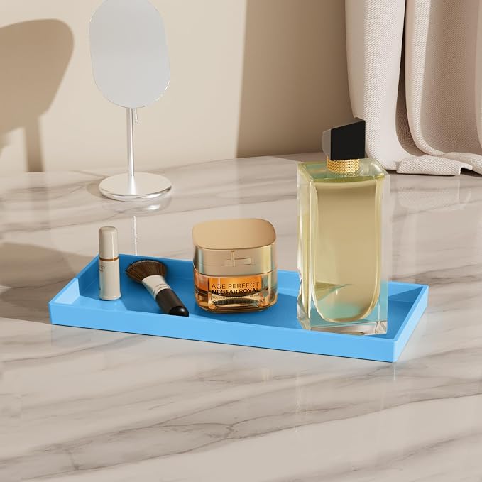 Vanity and Bathroom Tray, 11.8" ABS Countertop Organizer, Waterproof Vanity Tray - Image 4