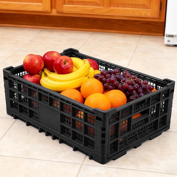 Collapsible Storage Crates, 52 Liter Heavy Duty Foldable Plastic Crates - Image 8
