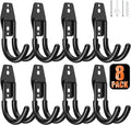 8 Pack 4.7x2.6 inch J Heavy Duty Garage Hooks, Solid Steel Wall Mount Hangers by MIKRUI