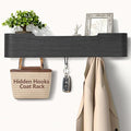 Coat Rack Wall Mount with Hidden Hooks Modern Key Holder Wood Entryway Hook by Jadoxy