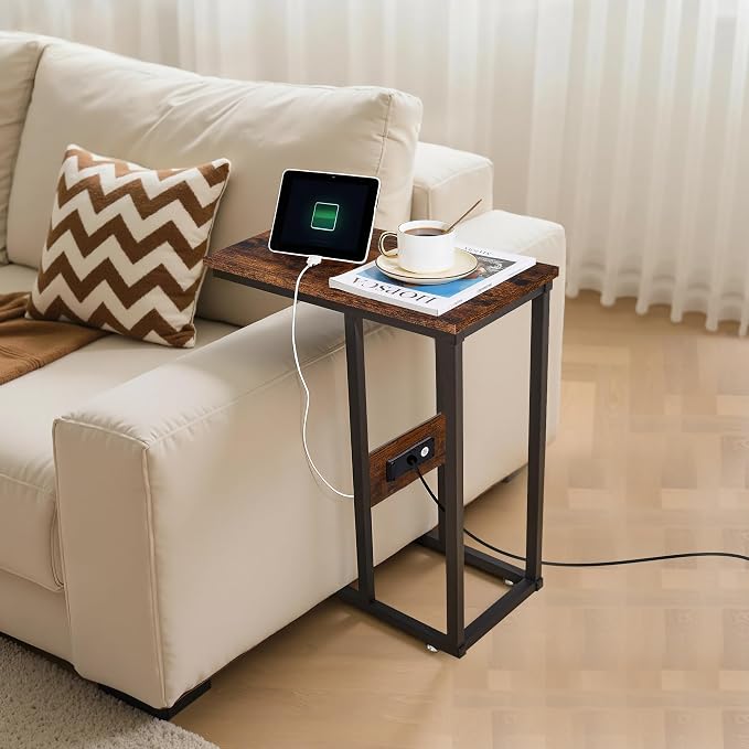 VECELO C Shaped End Side Table - Image 7