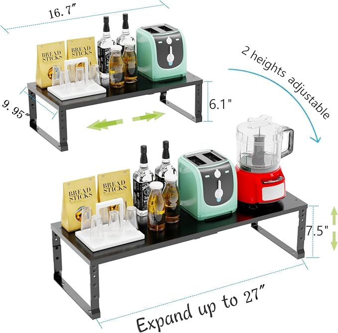 Expandable Cabinet Shelf Organizer Storage Spice Rack Shelves - Image 6