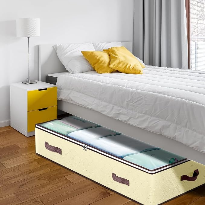 90L Under Bed Storage Containers, Closet Organizers and Storage Bins, Foldable - Image 4