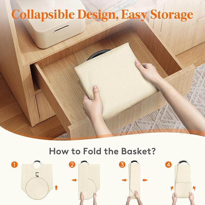 Lifewit 100L 2-Pack Large Laundry Basket, Collapsible Laundry Hamper - Image 8