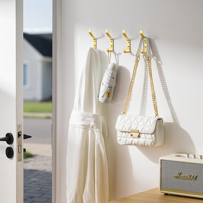 Coat Hooks Wall Mount for Hanging: 20LB Sturdy Hanger for Backpack, for Closet - Image 6