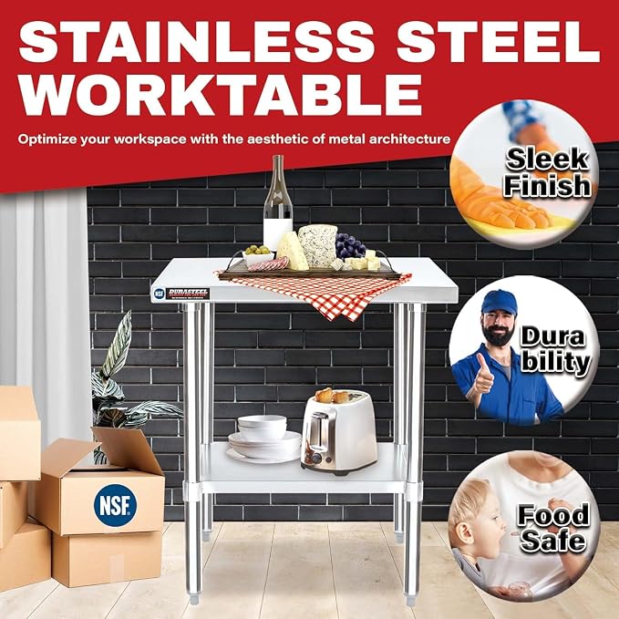 DuraSteel 30x60 Stainless Steel Work Table - Image 3