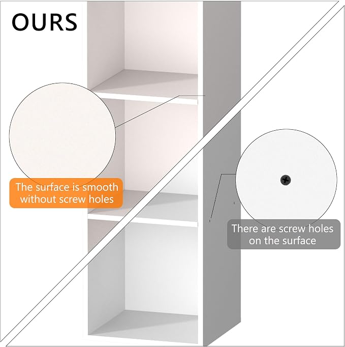 5 Cube Storage Organizer, 5 Tier Vertical Cube Bookcase Freestanding Storage - Image 6