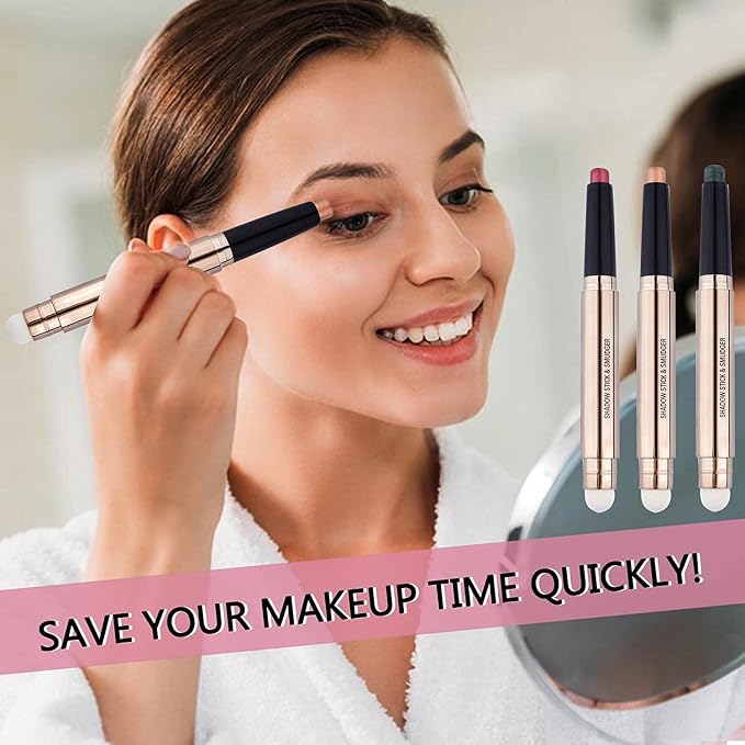 Silver Gray Eyeshadow Stick Makeup, Highlighter Matte Cream Eye Shadow Pencil - Image 2