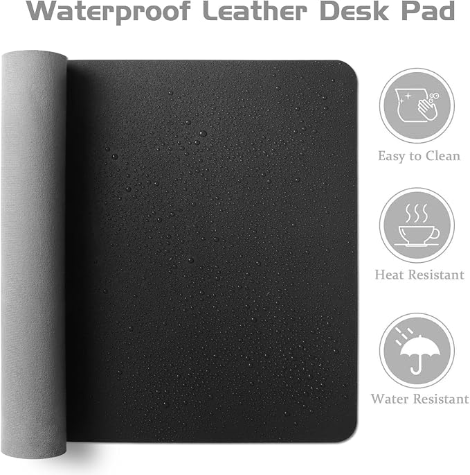 Aothia Leather Desk Pad Protector, Office Mat, Large Mouse Pad, Laptop Desk Pad - Image 2