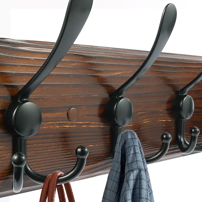 Coat Rack Wall Mount 16.8'' Rustic Hat Rack - Image 3