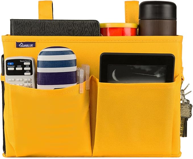 Surblue Bedside Caddy Hanging Bed Organizer Storage Bag Pocket - Image 4