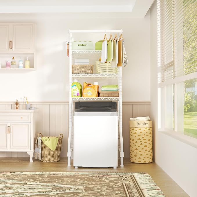 Ulif U11 Mini Over Washer and Dryer Shelves, 3 Tiers Laundry Room Storage and - Image 5