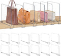 Purse Organizer for Closet Shelf Dividers: 8" Tall X 12" Deep, Acrylic Clear by OKPOW