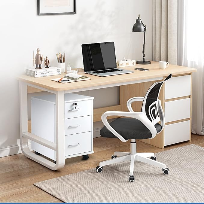 File Cabinet with Lock 3 Drawer Mobile Filing Cabinet with 360° Swivel Wheels - Image 7