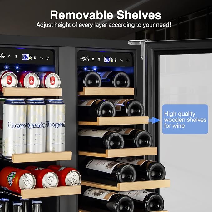 Wine and Beverage Refrigerator Upgraded, 24 Inch Beverage Refrigerator Cooler - Image 4