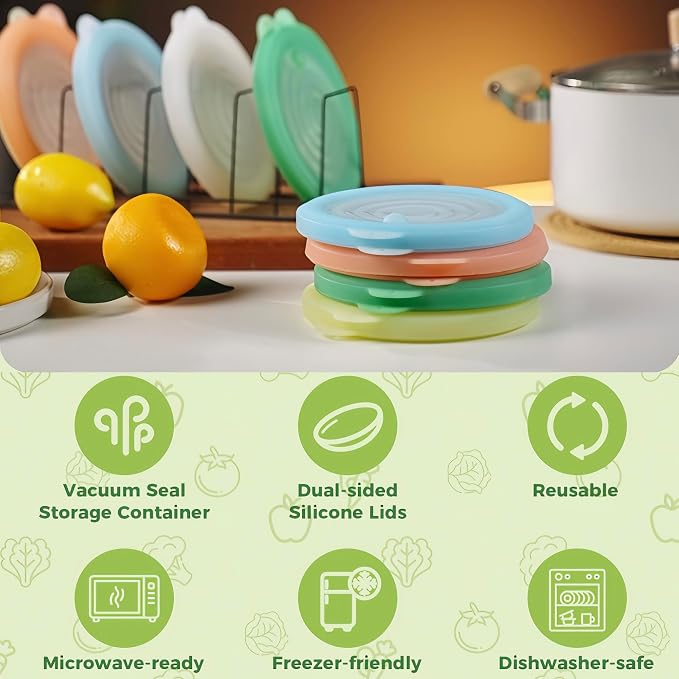 Silicone Reusable Vacuum-Seal Storage Containers - Image 4
