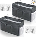 2pcs 3-pockets Large Wall Hanging Organizer Bag, Linen Fabric Door Hanging by KANRICHU