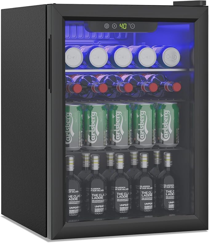 2.6 Cubic Feet Mini Fridge, 95 Can Freestanding Beverage Refrigerator by Erivess