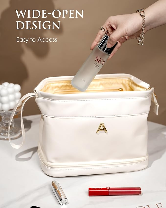 Personalized Gifts, Initial Makeup Bag, Personalized Double Layer Cosmetic Bag - Image 3