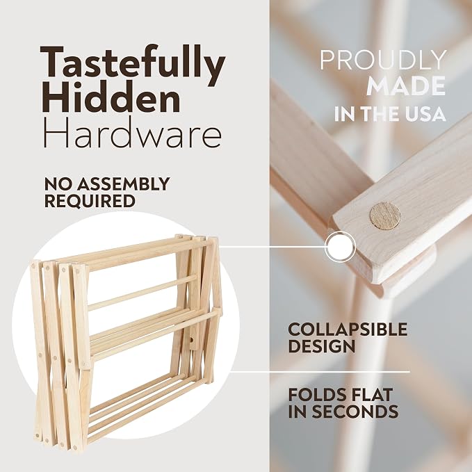 Pennsylvania Woodworks Clothes Drying Rack: Solid Maple Hard Wood Laundry Rack - Image 4