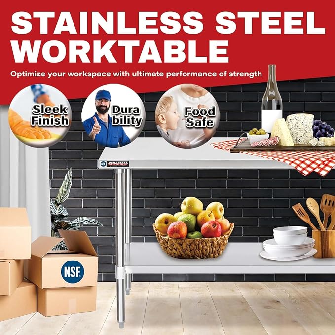 DuraSteel 24x48 Stainless Steel Work Table - Image 4