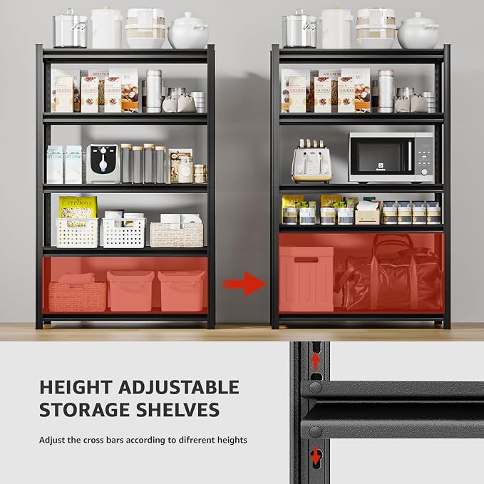 55.12" W Father&I 5-Shelf Industrial Adjustable Heavy-Dudy Tall Metal Garage - Image 5