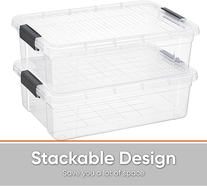Superio 13.7 Qt Clear Plastic Storage Bins - Image 5