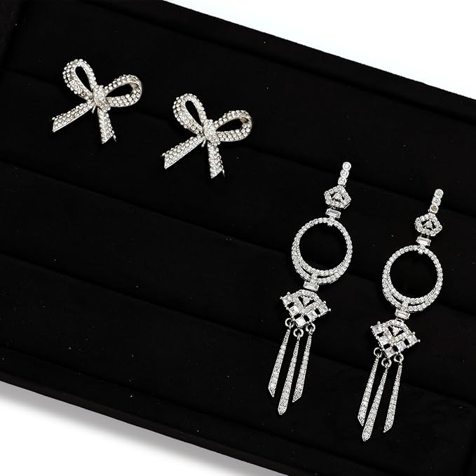 Black Velvet 3-Slots Jewelry Ring Display Tray Showcase Small Jewelry Display - Image 4