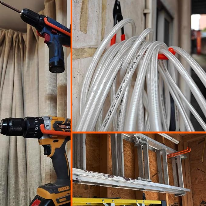 Heavy Duty Garage Storage Hooks, 4 Pack Utility Steel Garage Tool Organizer - Image 7