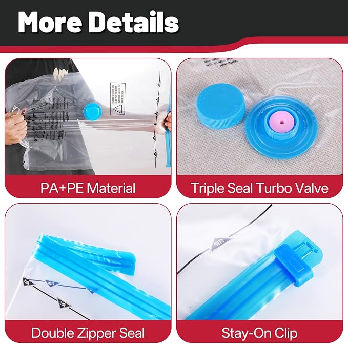 8 Pack Jumbo Vacuum Storage Bags - Image 6