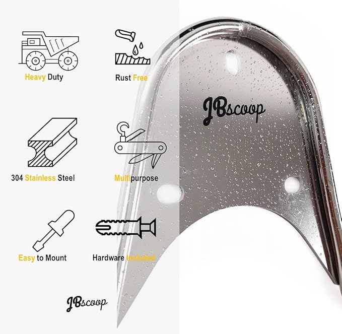 JBscoop Garden Hose Holder Stainless Steel Small Wall Mount Garden Hose Hook - Image 5