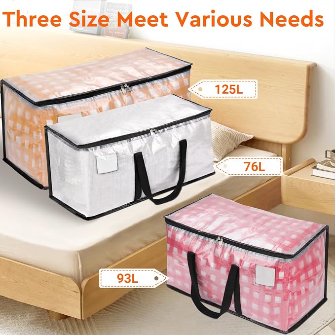 BlissTotes 6-Pack Heavy Duty Extra Large Clear Moving Bags - Image 7