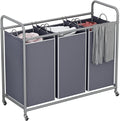 LINZINAR 3-Bag Laundry Sorter, Laundry Hamper Cart by LINZINAR