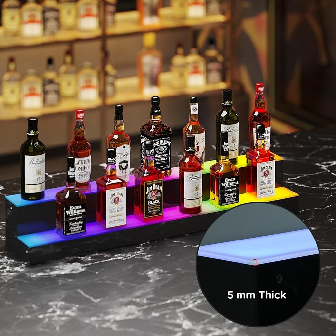 Dethan 2 Tier 40 Inch Liquor Bottle Display Shelf - Image 7
