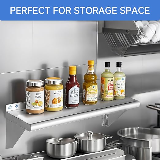 ROCKPOINT Stainless Steel Shelf 14 x 72 Inches 450lb, NSF Metal Commercial - Image 2