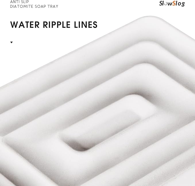 1 Pack Diatomite Soap Dish Holder, Quick Dry Stone Bath Tray, Diatomaceous - Image 2