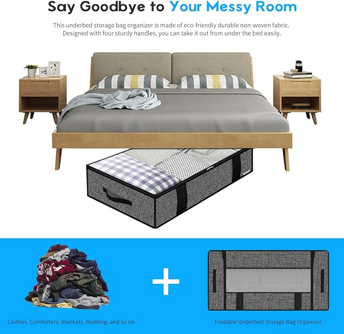 Onlyeasy 4 Pack Under Bed Clothes Storage Bags Organizer - Image 6