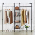 Wall Mounted Industrial Pipe Heavy Duty Clothes Rack, Clothing Rods by EDCB