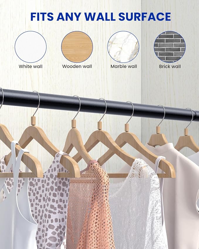 4 PACK Closet Rods for Hanging Clothes, 17 to 28 Inches Stepless Adjustable - Image 6