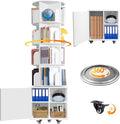 6 Tier Rotating Bookshelf Spinning Bookshelf Tower 360° Revolving Bookcase by RUNSUNSPRI