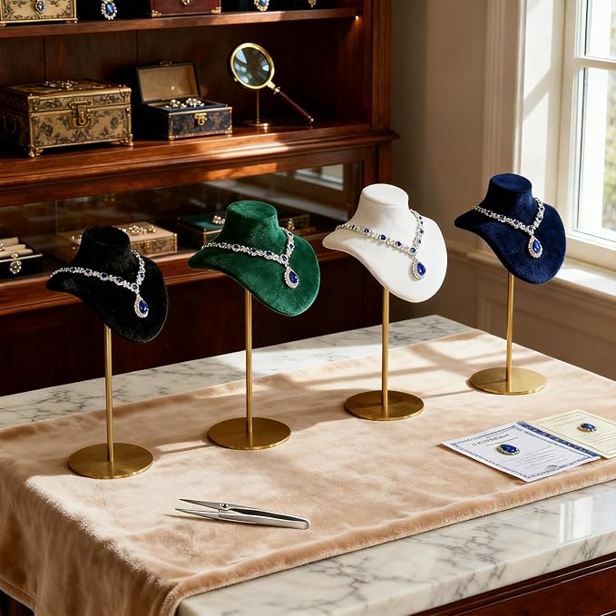 Necklace Display Stand For Selling Velvet Chain Jewelry Bust Holder Organizer - Image 7