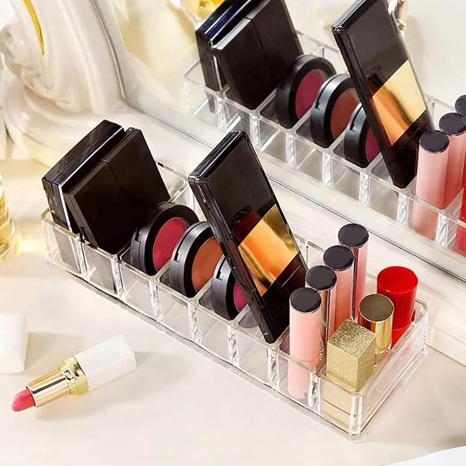 JUOPZKENN Transparent Acrylic Makeup Stand, 8 Spaces Eyeshadow Palette Organizer - Image 3