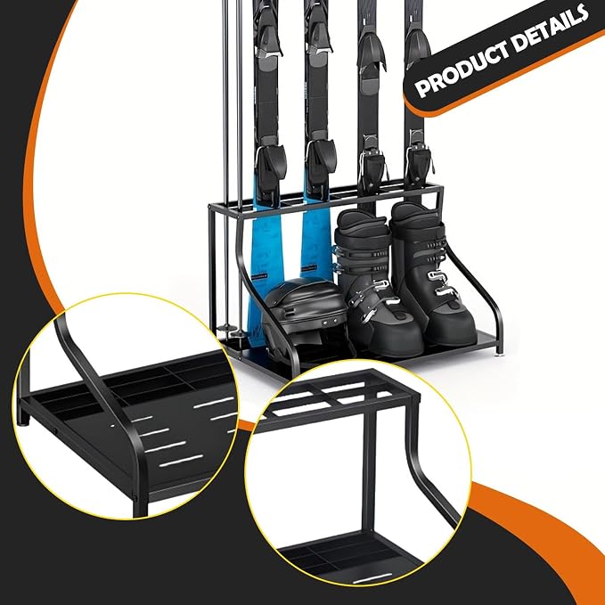 Ski Storage Rack Ski Holder Sturdy Multifunctional Lightweight Skiing Storage - Image 3