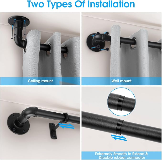 Industrial Curtain Rod, Curtain Rods - Image 4