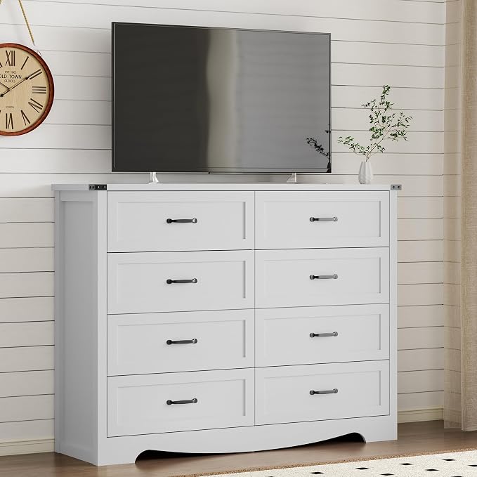 8-Drawer Dresser for Bedroom, Modern Wooden Chest of Drawers - Image 7