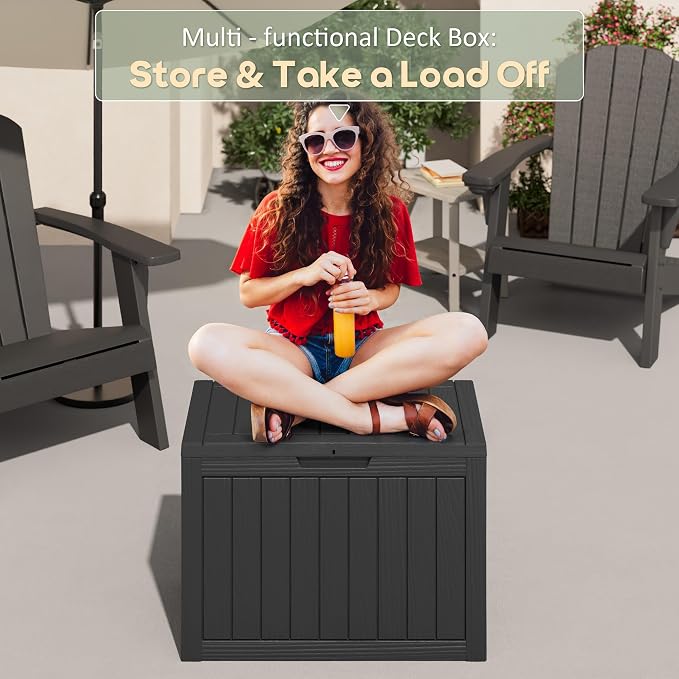 48 Gallon Outdoor Storage Deck Box Waterproof, Garden Tool, Backyard Cushion - Image 4