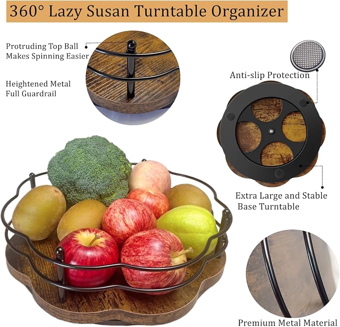 2 Pack, 360° Rotating Lazy Susan Organization and Storage - Image 2