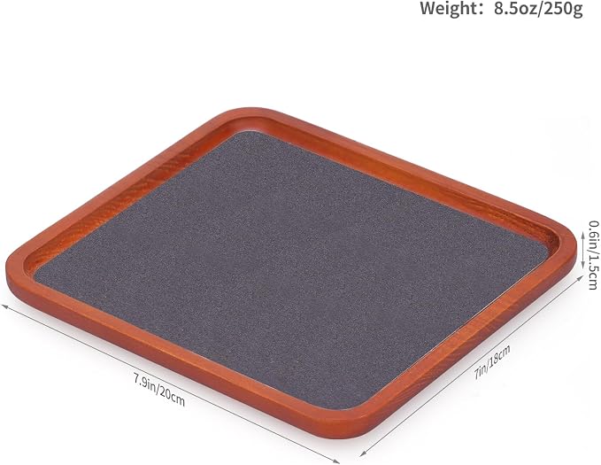 Wooden Jewelry Display Tray Rounded Rectangle Ring Showcase Stackable Elegant - Image 5