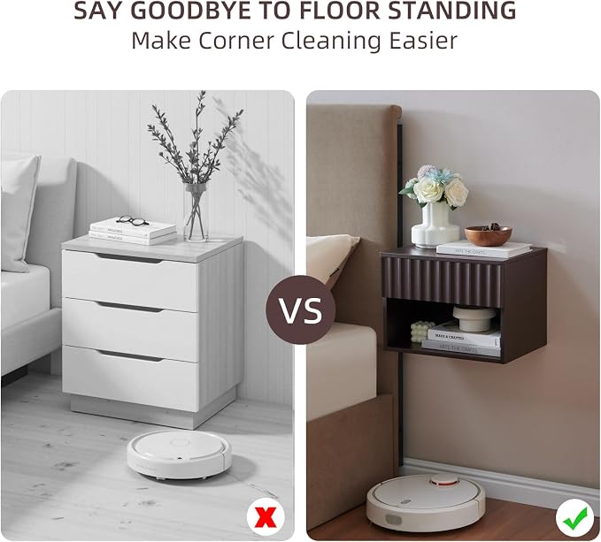Floating Nightstand with Fluted Drawer - Image 3
