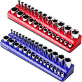 3/8 Inch Magnetic Socket Organizer, Holds 56 Pcs Standard and Deep Size Sockets by NOEAIKE